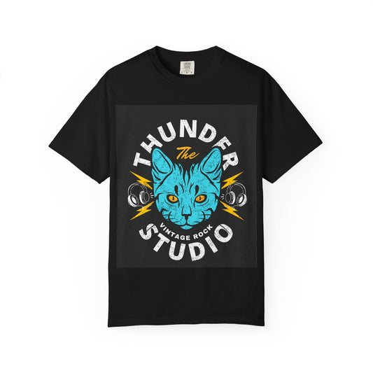 Thunder Studio Cat T-Shirt — Vintage Rock Band Tee
